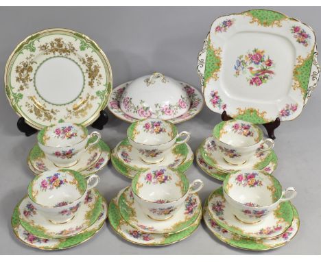 A Paragon Rockingham Tea Set To Comprise Six Cups, Six Saucers, Six Side Plates and a Cake Plate Together with a Mintons Flor