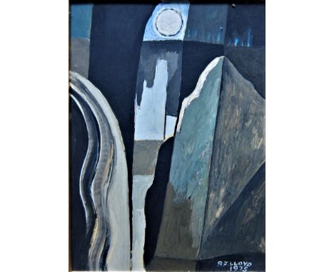 R J LLOYD [1926-2020]. One of the Nine Stones, 1975. oil on board; signed and dated.18 x 14 cm - overall including frame 24 x