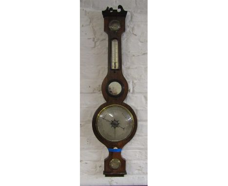 19th century Samuel of Louth barometer incorporating a spirit level H 97 cm (slight damage to top)