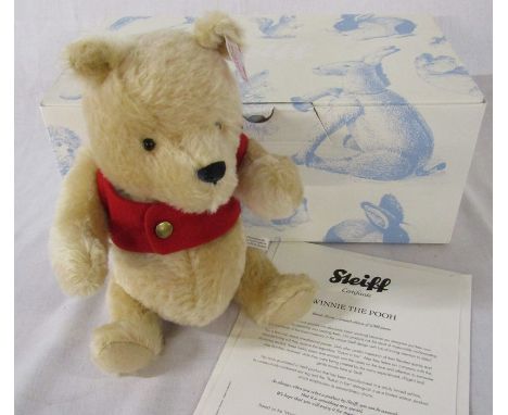 Boxed Steiff Winnie the Pooh bear limited edition 1082/2000 complete with box and certificate H 26 cm