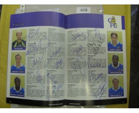 Chelsea, a collection of autographed items, to include a 1954 Black/White magazine picture signed by 11, 1997 FA Cup Winners 