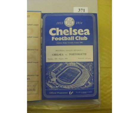 1953/1954 Chelsea, a bound volume of 49 football programmes, all with covers present, in very good condition, to include 21 l