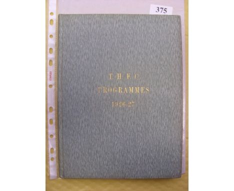 1926/1927 Tottenham Hotspur, a bound volume of 50 football programmes to include 21 League games, 1 practice match, 21 reserv