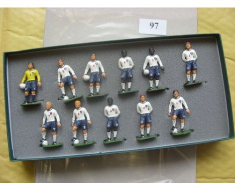 Heroes, England team group, a set of 11 lead style figures from circa 1996, enamel painted in the England football strip, com