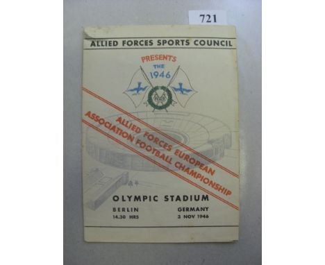 1946/47 Allied Forces European Championship, Czecho-slovakia Army v Great Britain Combined Services (Germany)