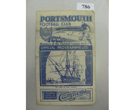 1944/1945 Army v Royal Navy & Royal Marines, a programme from the game played at Portsmouth on 18/11/1944