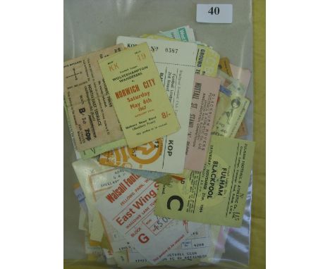 A collection of 150 football match tickets, from the 1960's onwards, there are 61 tickets from the 1960's.  Noted are strong 