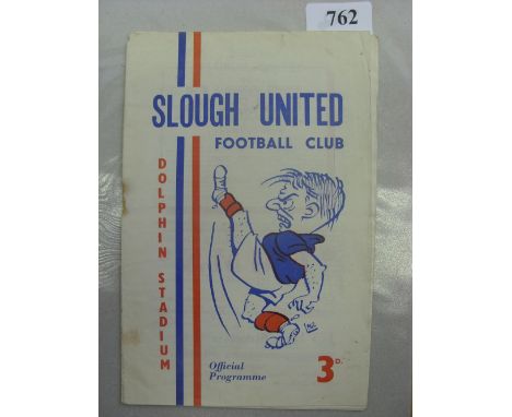 Slough Utd v 7th CRB (Army of Poland), a programme from the game played on 02/11/1946 (rust marks at staple point, staples mi