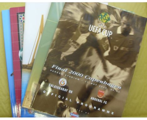 ICFC/UEFA Cup Finals, a collection of 11 programmes from the Finals of 1971 Leeds v Juventus, 1974 Tottenham v Feyenoord, 197