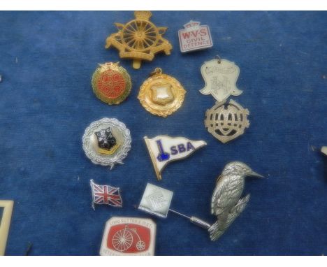 collection of badges, mainly a bicycle theme to include army cyclist corps