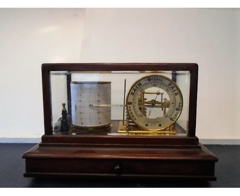 A mahogany barograph with barometer dial Kelvin White &amp; Hutton, 11 Billiter St London London, E.C.  No. L13629 RD No.4286