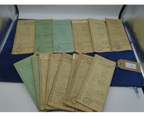 Approx 20+ Vintage motor vehicle and bicycle registration books with various dates from 1936 - 1970 to incl Lambretta, James 