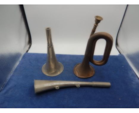 Copper bugle and white metal horns
