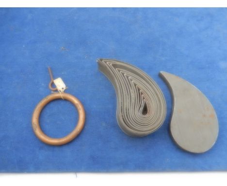 Vintage paisley cookie cutters and brass bull's nose ring