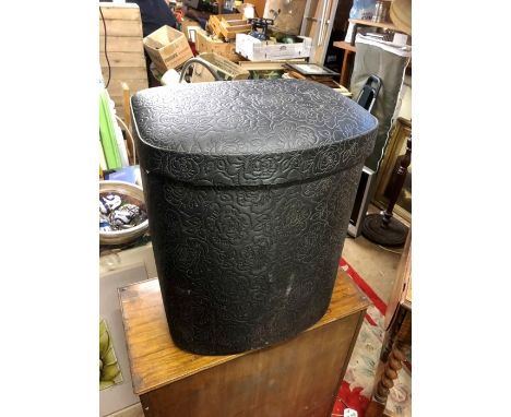 Vintage linen bin for reupholstery and suitcase