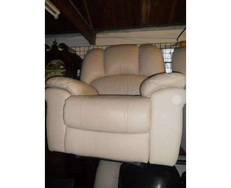 Italian leather grey manual recliner 