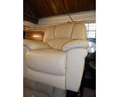 Italian leather grey manual recliner 