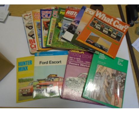 Quantity of vintage car manuals and ephemera to incl  Hunter Minx, Ford Escort, Simca 1100 &amp; 1204, Vauxhall Viva plus vin