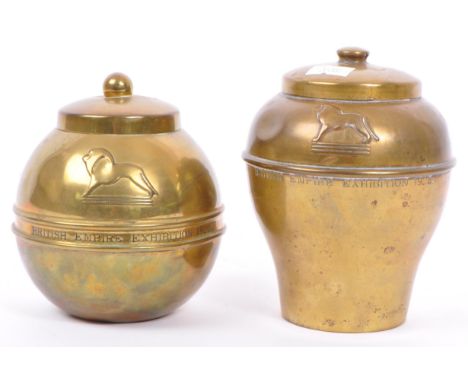 Lipton - British American brand beverage company - British empire exhibition 1924 brass tea caddy. Together with a Lipton's s