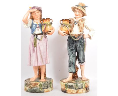 A large pair of vintage mid 20th century Austrian / European ceramic china figurines. The lot to include&nbsp;pair of matchin