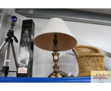 A large table lamp and shade
