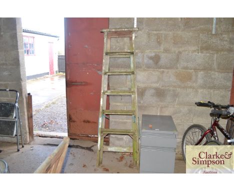 A wooden step ladder