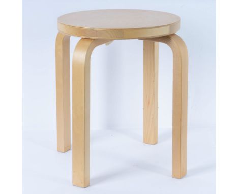 An original Artek bentwood stool designed by the renowned Finnish modernist architect and designer&nbsp;Alvar Aalto(1898€“197