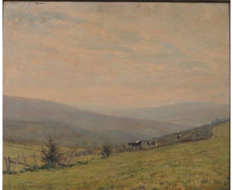  "Oswald POREAU (1877-1955) oil on panel "the countryside in Nassogne" - Sizes: H 520mm L 600mm - Weight (K): 1,5kg - Conditi