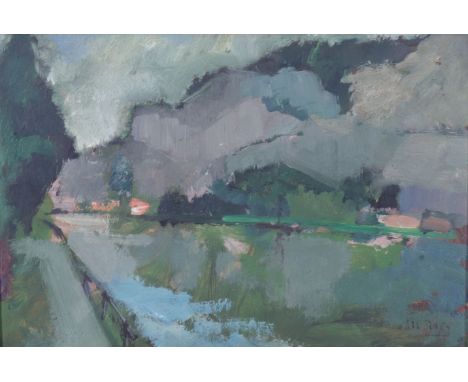 "Albert RATY (1889-1970) oil on panel "river view" - Sizes: avec cadre L: 480mm ; H: 360mm hors cadre L: 380m ; H: 255mm - W