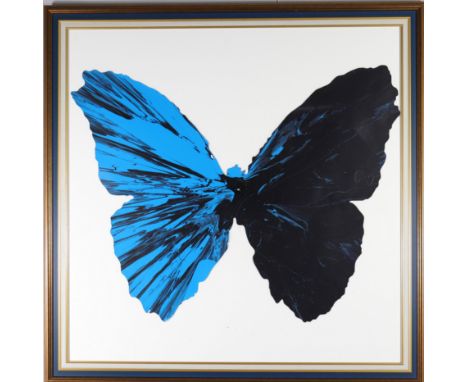  "Damien Hirst. 2009. Butterfly. Spin Painting, acrylic on paper. Stamp of the signature "Hirst" on the back. Embossed "HIRST