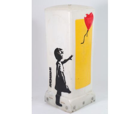  "Banksy 2003 Spray and stencil on a plastic sign post from London. Signed "Banksy" on one side. Sculpture suitable for indoo