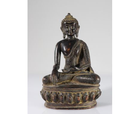  China Tibet Bronze Buddha finely chiseled robe - Region: CHINA - Sizes: H 210mm - Weight (K): 1,123kg - Condition: at first 