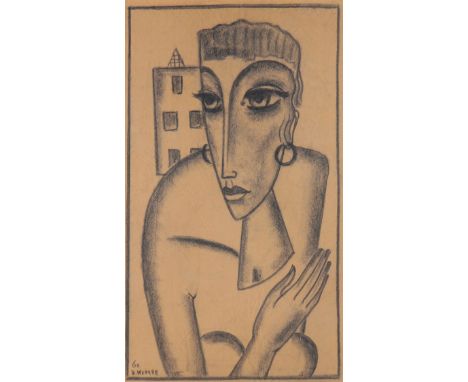  "Reimond Jozef Peter KIMPE (1885-1970) drawing "portrait" - Sizes: H = 620mm L = 400mm HC H =460mm L =470mm - Weight (K): 1,