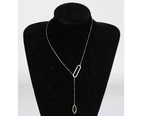  18k Gold Necklace with Diamond - Sizes: L ouvert =550mm - Weight (K): 0,006kg - Condition: at first glance - good condition 