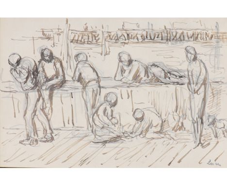  "Maximilien LUCE (1858-1941) Drawing "the wait" - Sizes: H: 300 mm L: 395 mm Hors Cadre: H: 180 mm L: 275 mm - Weight (K): 1