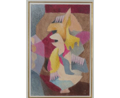  Joseph PROBST - Oil pastel - untitled - 1989 - Sizes: H 540mm L 420mm - Weight (K): 2,6kg - Condition: at first glance - goo