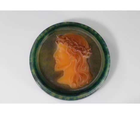  "Plate AMALRIC Walter, "Christ with his crown of thorns, circa 1900" - Sizes: D 250mm - Weight (K): 5,6kg - Condition: at fi