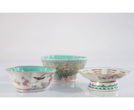  China family rose porcelain bowls (3) - Region: CHINA - Sizes: Divers - Weight (K): 0,79kg - Condition: at first glance - go