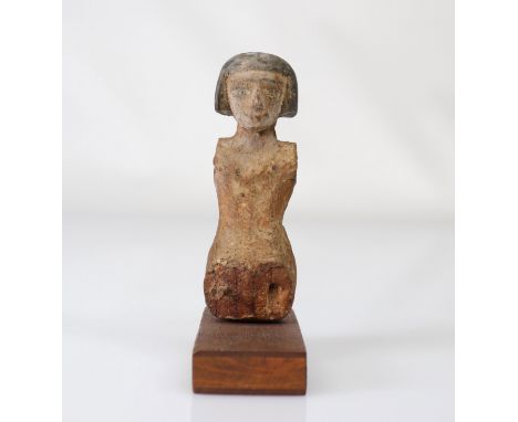  Egypt fragment of polychrome wooden statue probably late period - Sizes: H =125mm - Weight (K): 0,06kg - Condition: at first