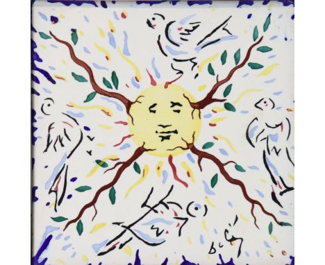  "Salvador Dali. 1954. The Game - The Vegetable Sun n Â° 3. Hand painted ceramic and enamel. Signed "Dali" on the front. Mark