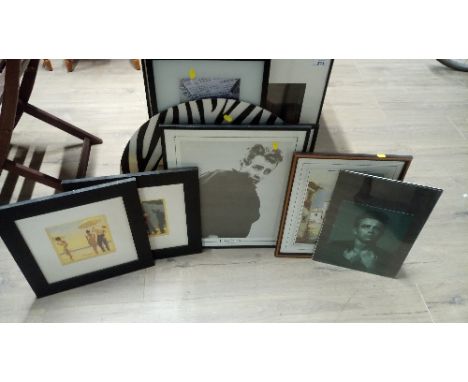 STRIPE MIRROR , JAMES DEAN PRINTS ETC . (9)