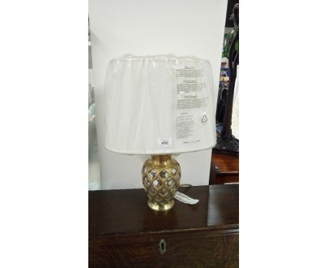 BRASS / GLASS TABLE LAMP ( AS NEW )