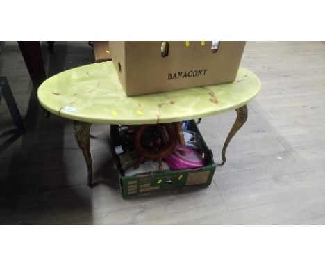 VINTAGE MARBLE EFFECT COFFEE TABLE