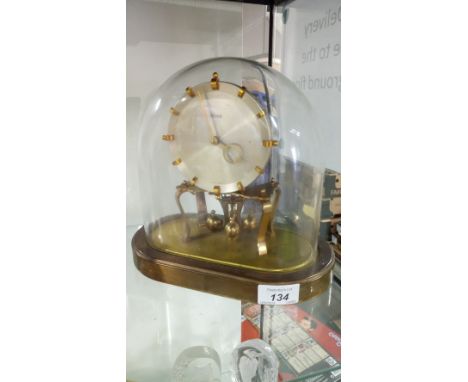 VINTAGE CLOCK IN GLASS DOME ( NOT TESTED )