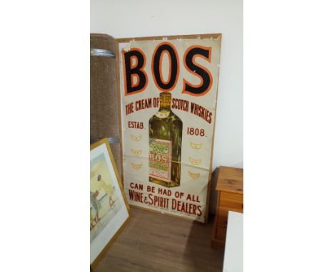 VINTAGE ADVERT POSTER  ' BOS THE CREAM OF SCOTCH WHISKEYS -PEASE SON & CO. LEITH - PRINT WALTER SCOTT NEWCASTLE