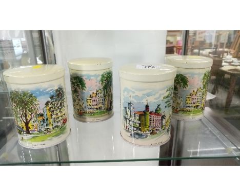 4 X VINTAGE TINS - LONDON SCENES