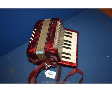 A collectable Hohner Mignoni compact Piano Accordion