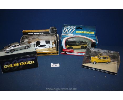 Four James Bond 007 boxed model Cars including Corgi 'The Spy Who Loved Me' Lotus Underwater, 'Goldfinger' Rolls Royce and As