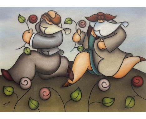 Peter Bell (Hull Contemporary): 'The Day the Flowers Came', pastel signed, titled verso 55cm x 77cm 