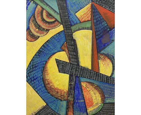 After Gino Severini (Italian 1883-1966): Abstract Prisms, oil on board bearing signature and dated 1959, 57cm x 44cm 